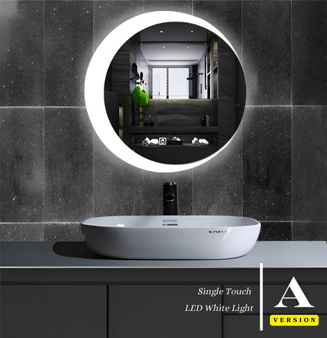 SMART MIRROR Out-light Crescent | LED lights with Defogging, and Time Display