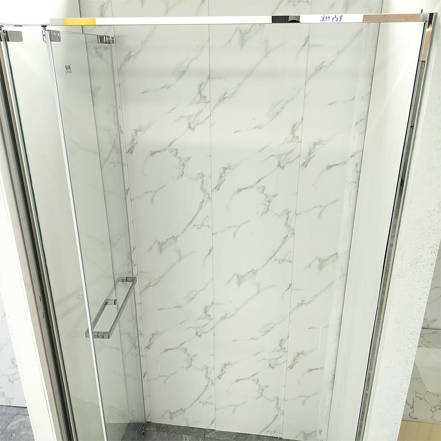 Folding glass shower door