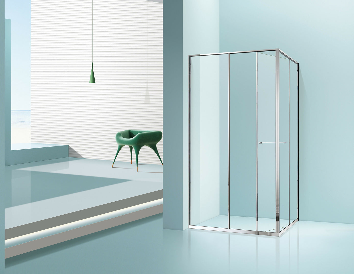 Corner shower room cabin