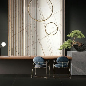 Normal Sintered Stone Slab - "Absolute Black" Stone Pattern