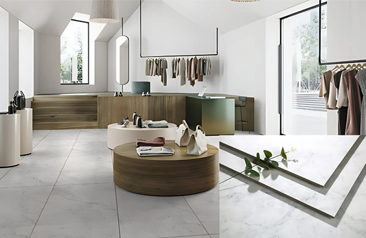 Ceramic Tile Marble Collection - " Bianco "