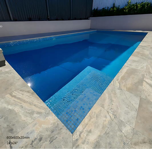 Ceramic Tile Stone Collection - " Silver Travertine "